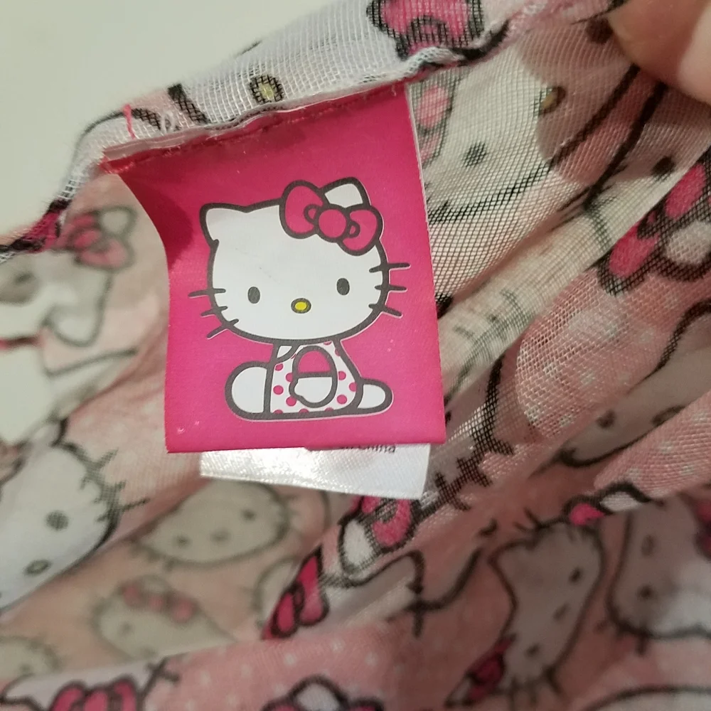 Hello Kitty Pink Scarf Sanrio Lightweight Kawaii Fringe Y2K
